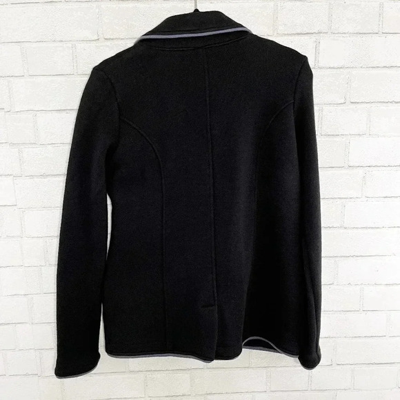 525 America Black 100% Merino Wool Button Front Jacket Women's Size Large - Picture 4 of 7